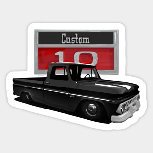 1966 Slammed Black Chevy C10 Truck Sticker